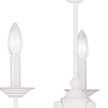 White Three Light Dimmable Chandelier With Shades