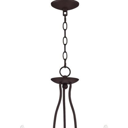Bronze Five Light Dimmable Chandelier With Shades