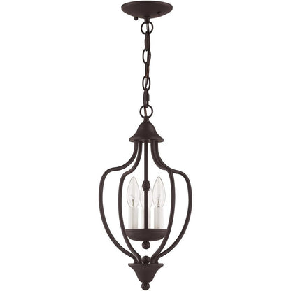 Bronze Three Light Dimmable Chandelier With Shades