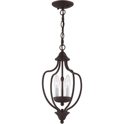 Bronze Three Light Dimmable Chandelier With Shades