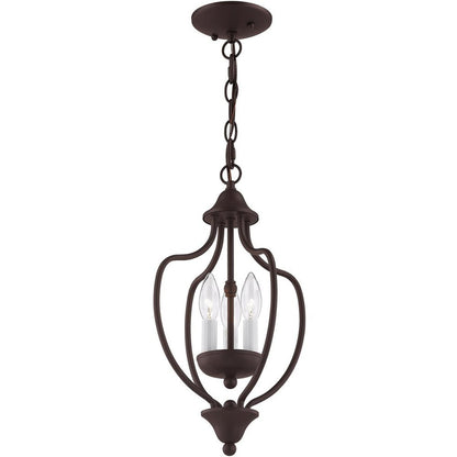 Bronze Three Light Dimmable Chandelier With Shades