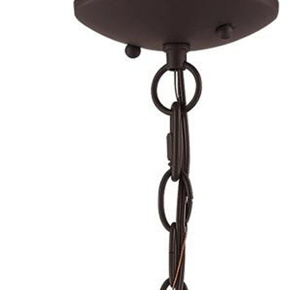 Bronze Three Light Dimmable Chandelier With Shades