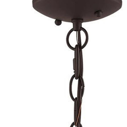 Bronze Three Light Dimmable Chandelier With Shades