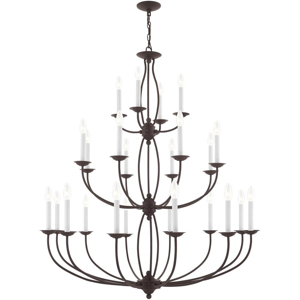 Bronze Multi Light Dimmable Chandelier With Shades