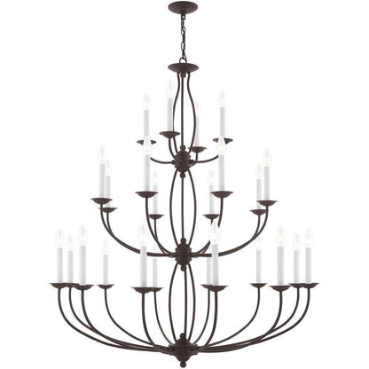 Bronze Multi Light Dimmable Chandelier With Shades