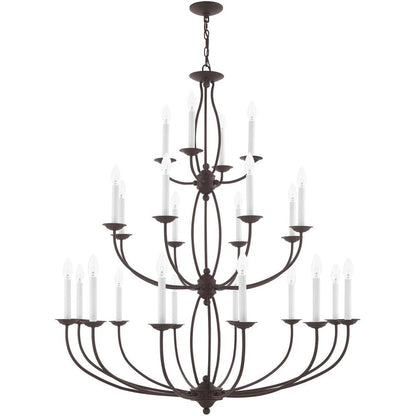 Bronze Multi Light Dimmable Chandelier With Shades