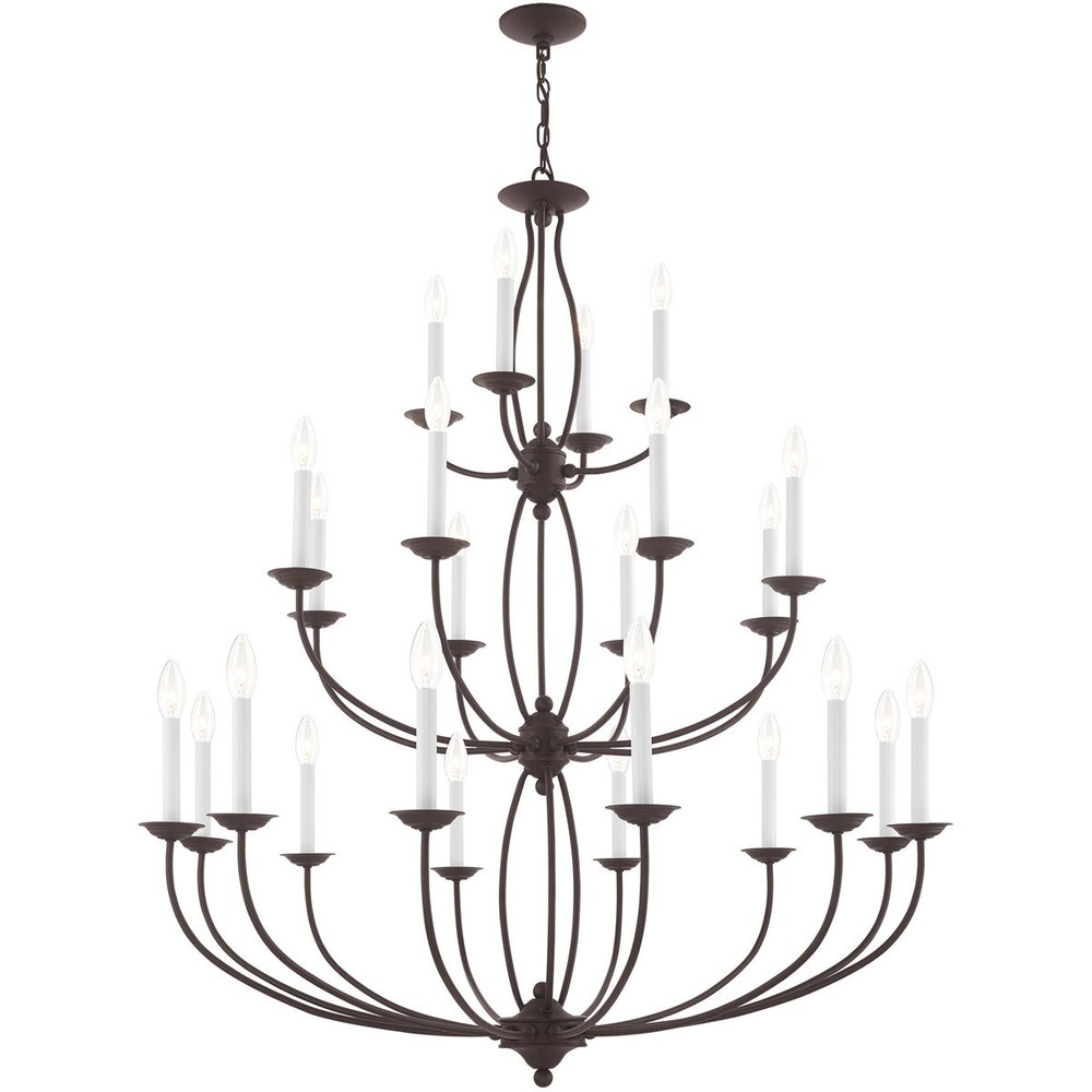 Bronze Multi Light Dimmable Chandelier With Shades