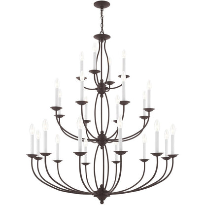 Bronze Multi Light Dimmable Chandelier With Shades