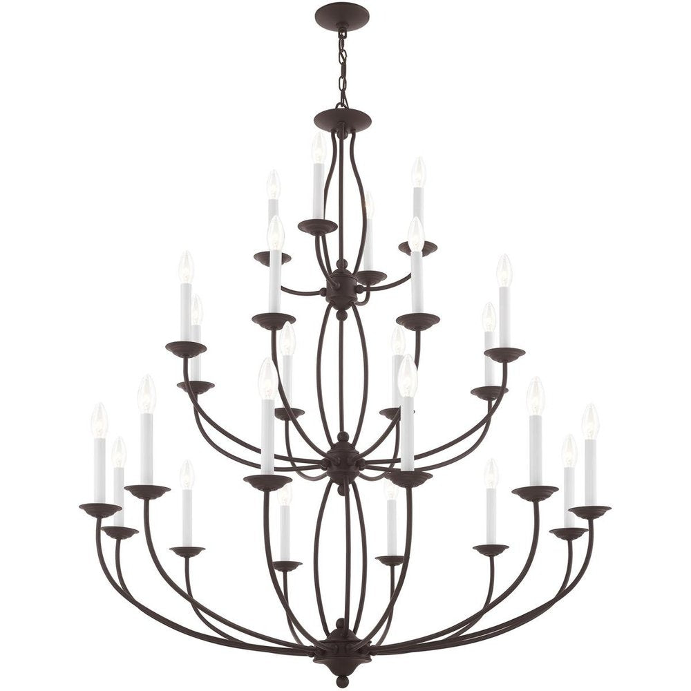 Bronze Multi Light Dimmable Chandelier With Shades