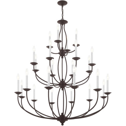 Bronze Multi Light Dimmable Chandelier With Shades