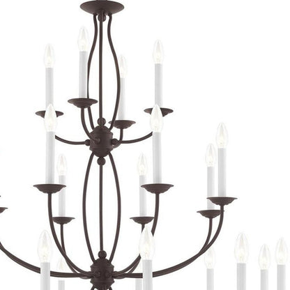 Bronze Multi Light Dimmable Chandelier With Shades