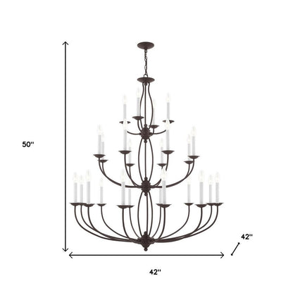 Bronze Multi Light Dimmable Chandelier With Shades