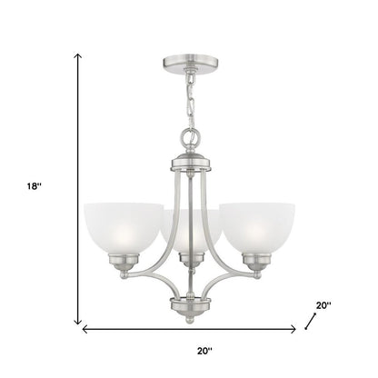 Three Light Dimmable Chandelier With Shades