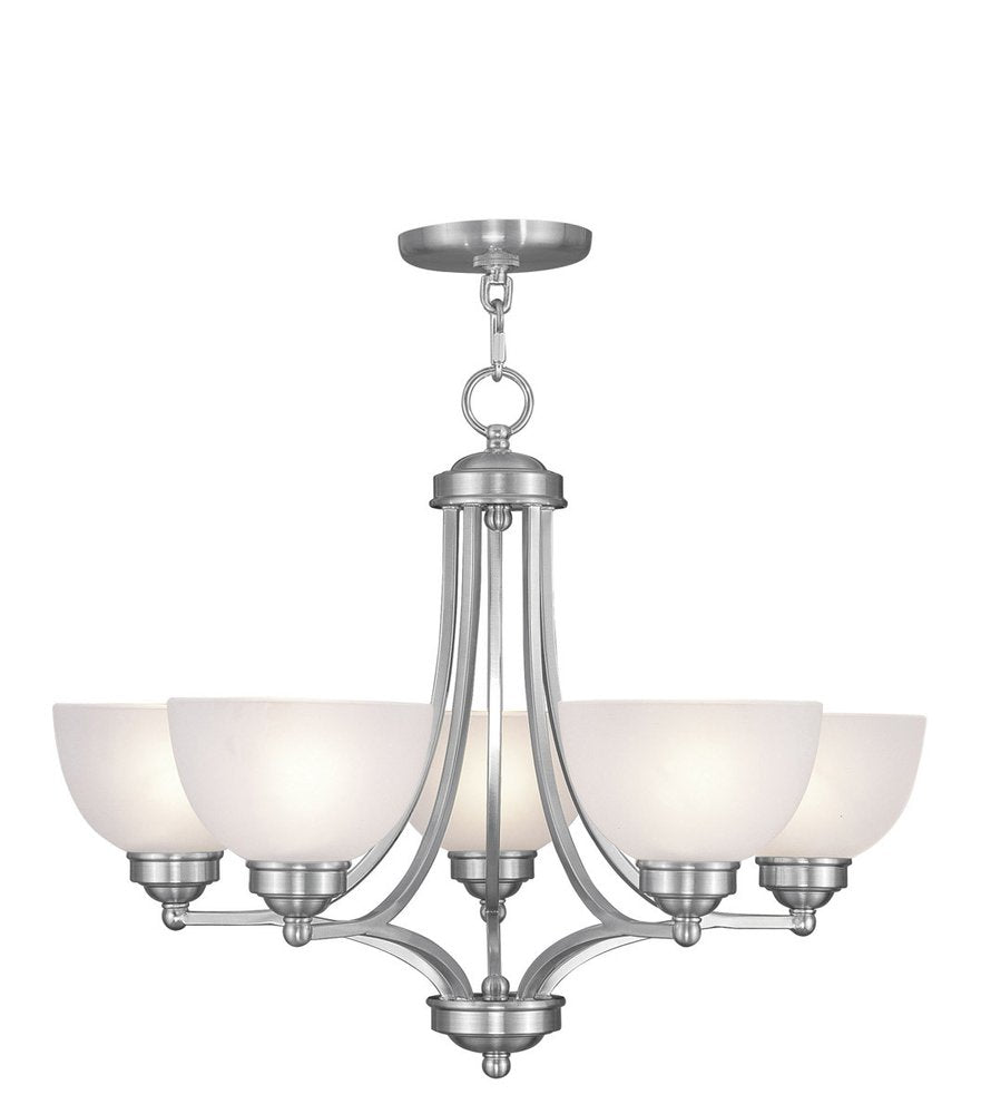 Five Light Dimmable Chandelier With Shades