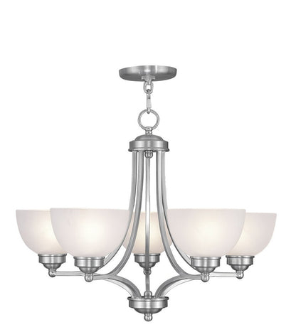 Five Light Dimmable Chandelier With Shades