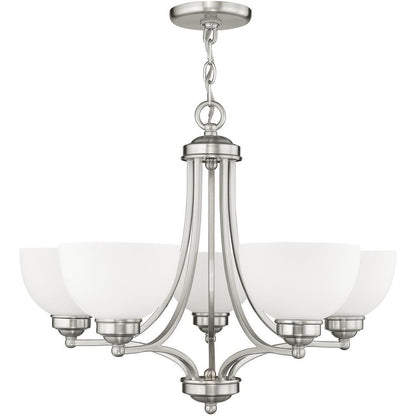 Five Light Dimmable Chandelier With Shades
