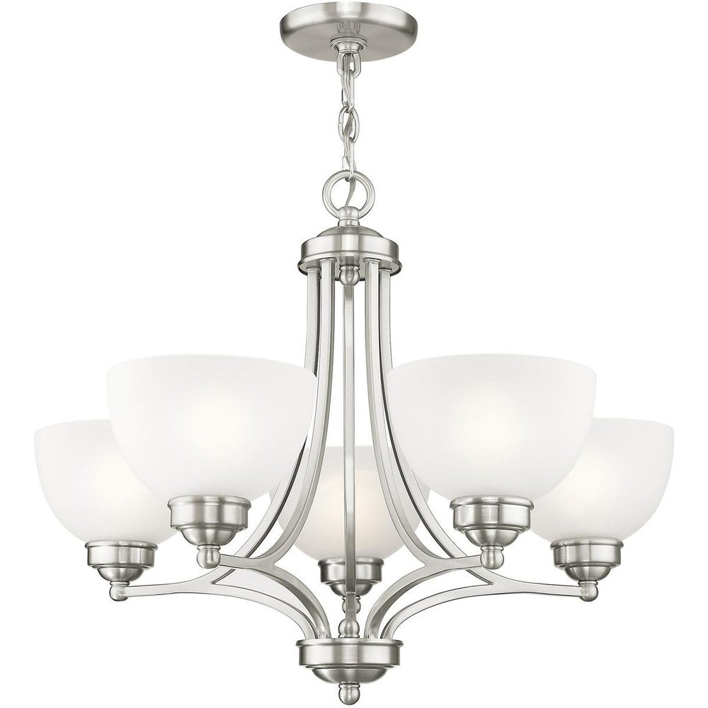Five Light Dimmable Chandelier With Shades