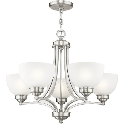Five Light Dimmable Chandelier With Shades
