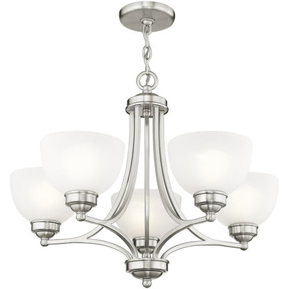 Five Light Dimmable Chandelier With Shades