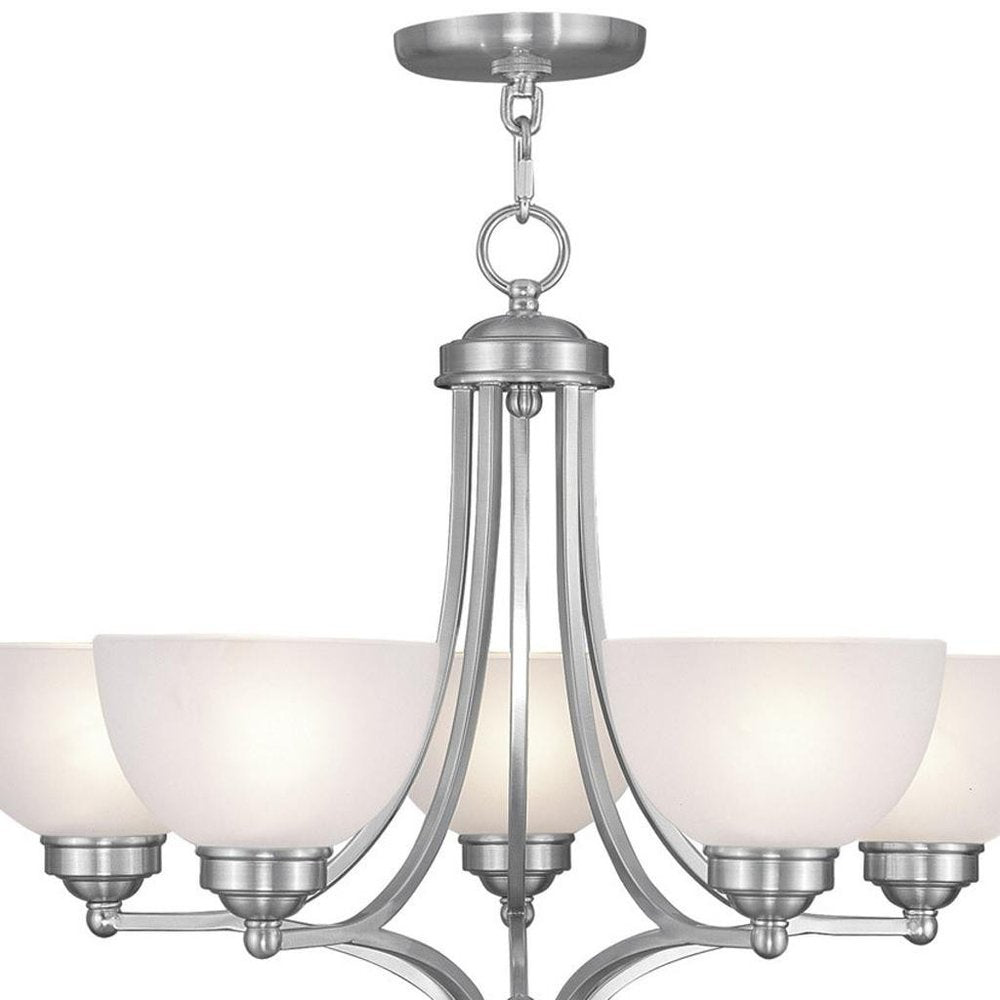 Five Light Dimmable Chandelier With Shades