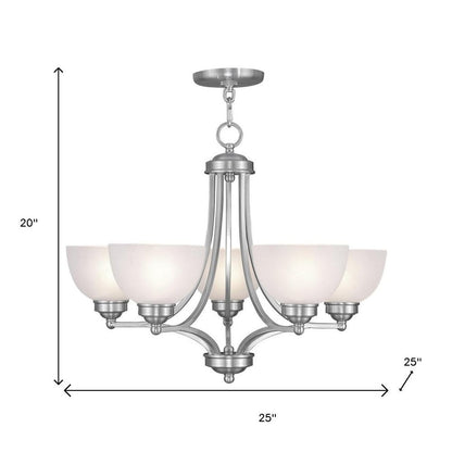 Five Light Dimmable Chandelier With Shades