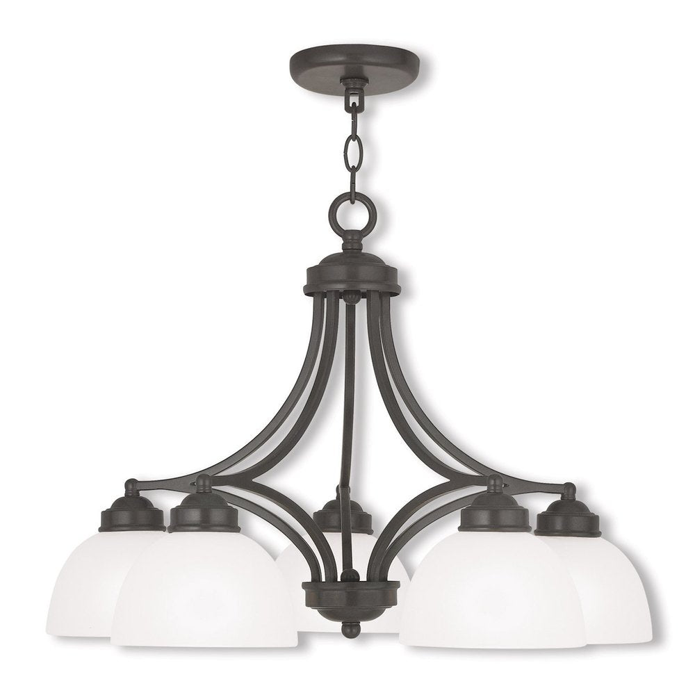 Five Light Dimmable Chandelier With Shades