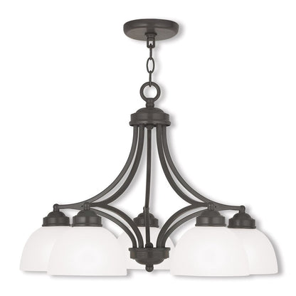 Five Light Dimmable Chandelier With Shades