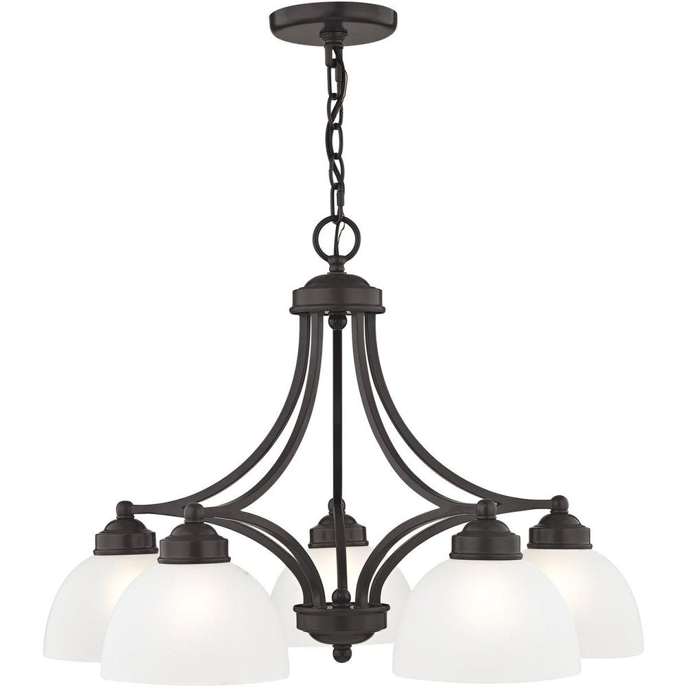 Five Light Dimmable Chandelier With Shades