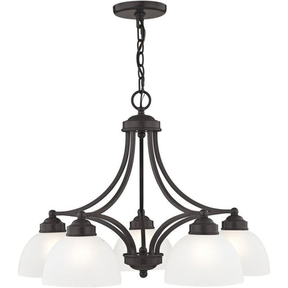 Five Light Dimmable Chandelier With Shades