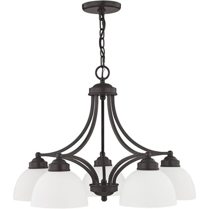 Five Light Dimmable Chandelier With Shades