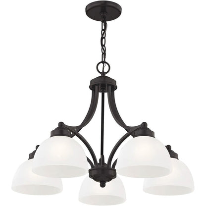 Five Light Dimmable Chandelier With Shades