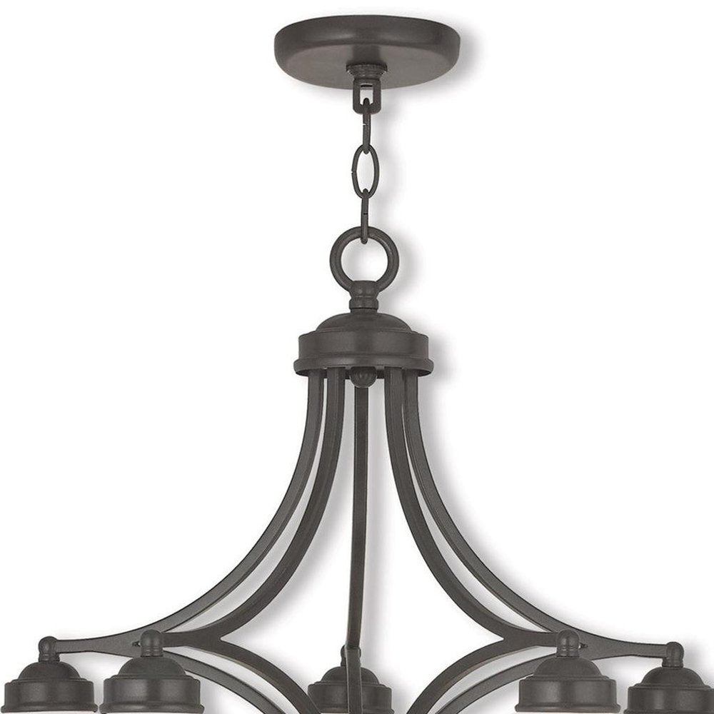 Five Light Dimmable Chandelier With Shades