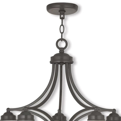 Five Light Dimmable Chandelier With Shades