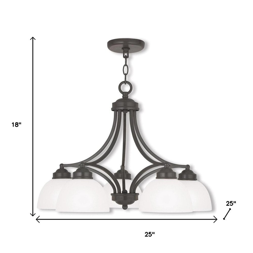 Five Light Dimmable Chandelier With Shades