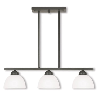 Three Light Dimmable Chandelier With Shades