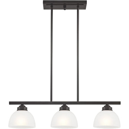 Three Light Dimmable Chandelier With Shades