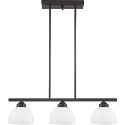 Three Light Dimmable Chandelier With Shades