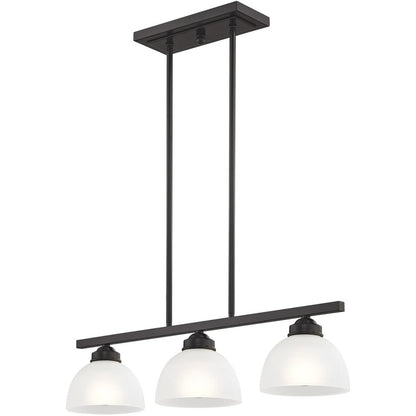 Three Light Dimmable Chandelier With Shades