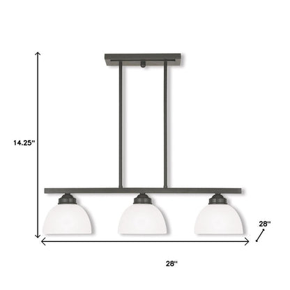 Three Light Dimmable Chandelier With Shades