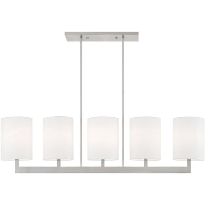 Five Light Dimmable Chandelier With Shades