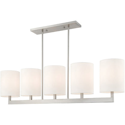 Five Light Dimmable Chandelier With Shades