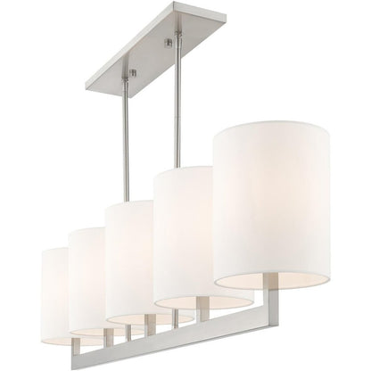 Five Light Dimmable Chandelier With Shades