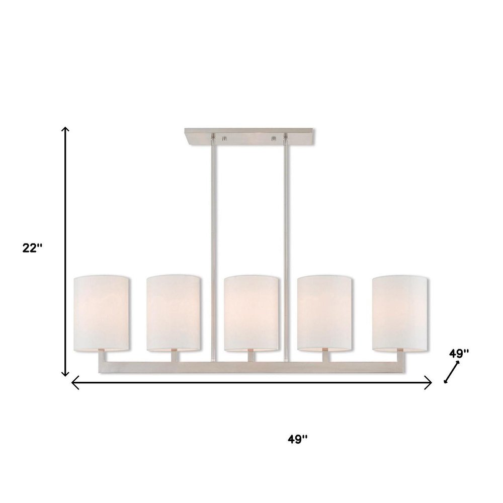 Five Light Dimmable Chandelier With Shades