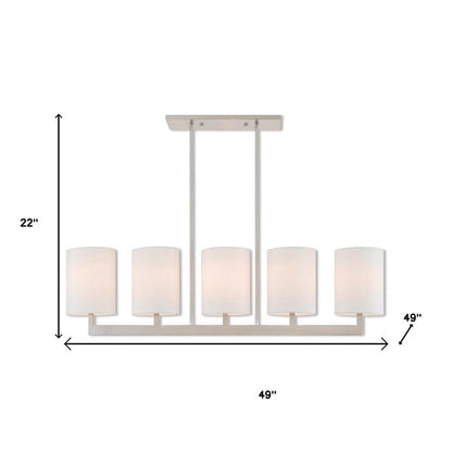 Five Light Dimmable Chandelier With Shades