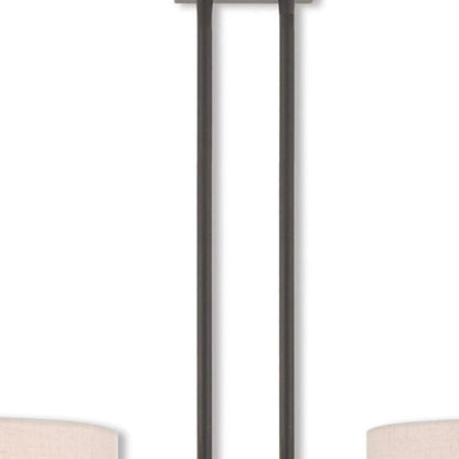 Bronze Two Light Dimmable Chandelier With Shades