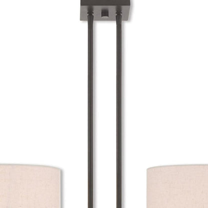 Bronze Two Light Dimmable Chandelier With Shades