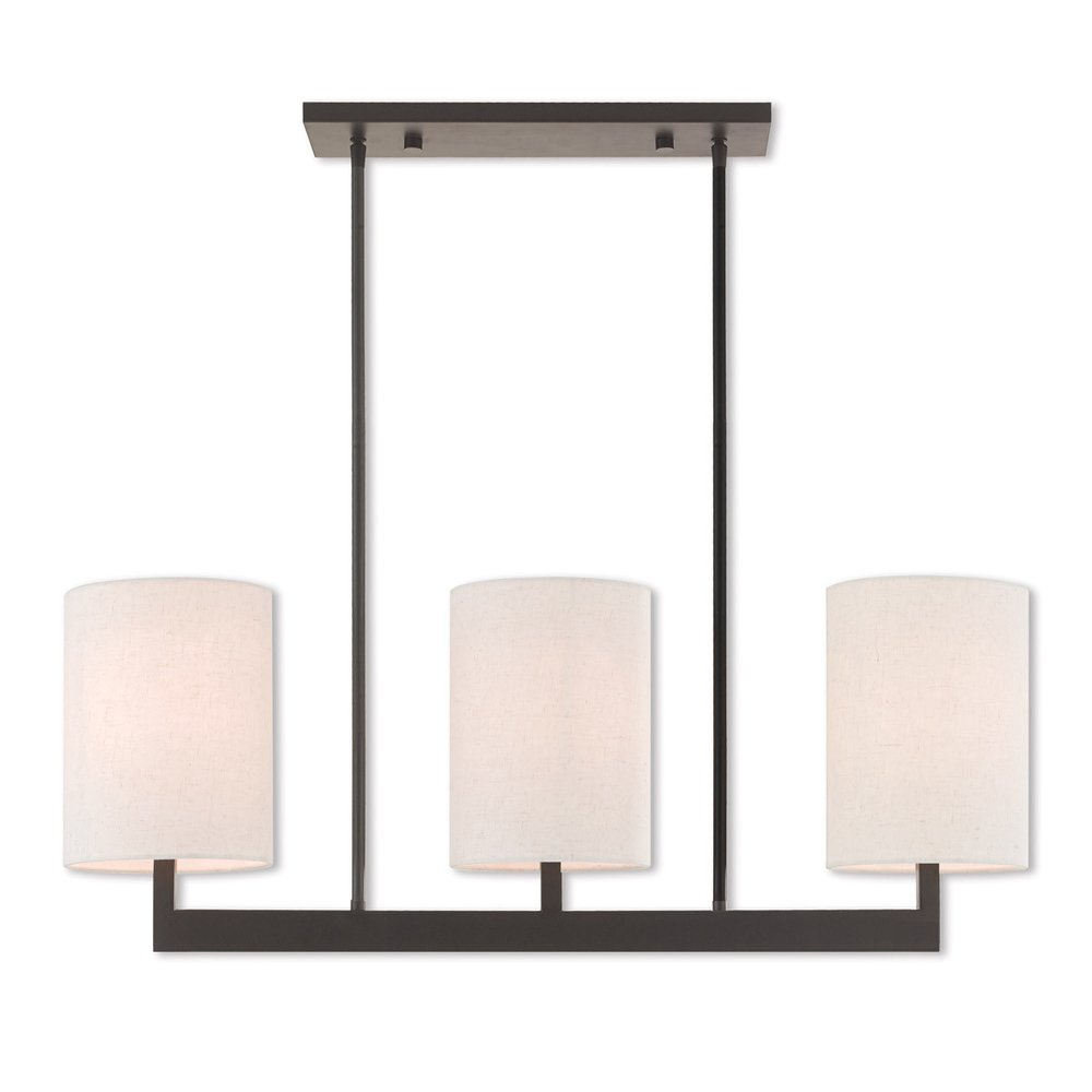 Bronze Three Light Dimmable Chandelier With Shades