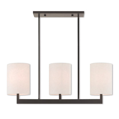 Bronze Three Light Dimmable Chandelier With Shades