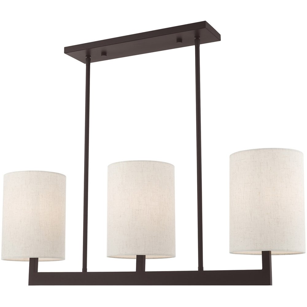 Bronze Three Light Dimmable Chandelier With Shades