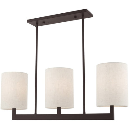Bronze Three Light Dimmable Chandelier With Shades